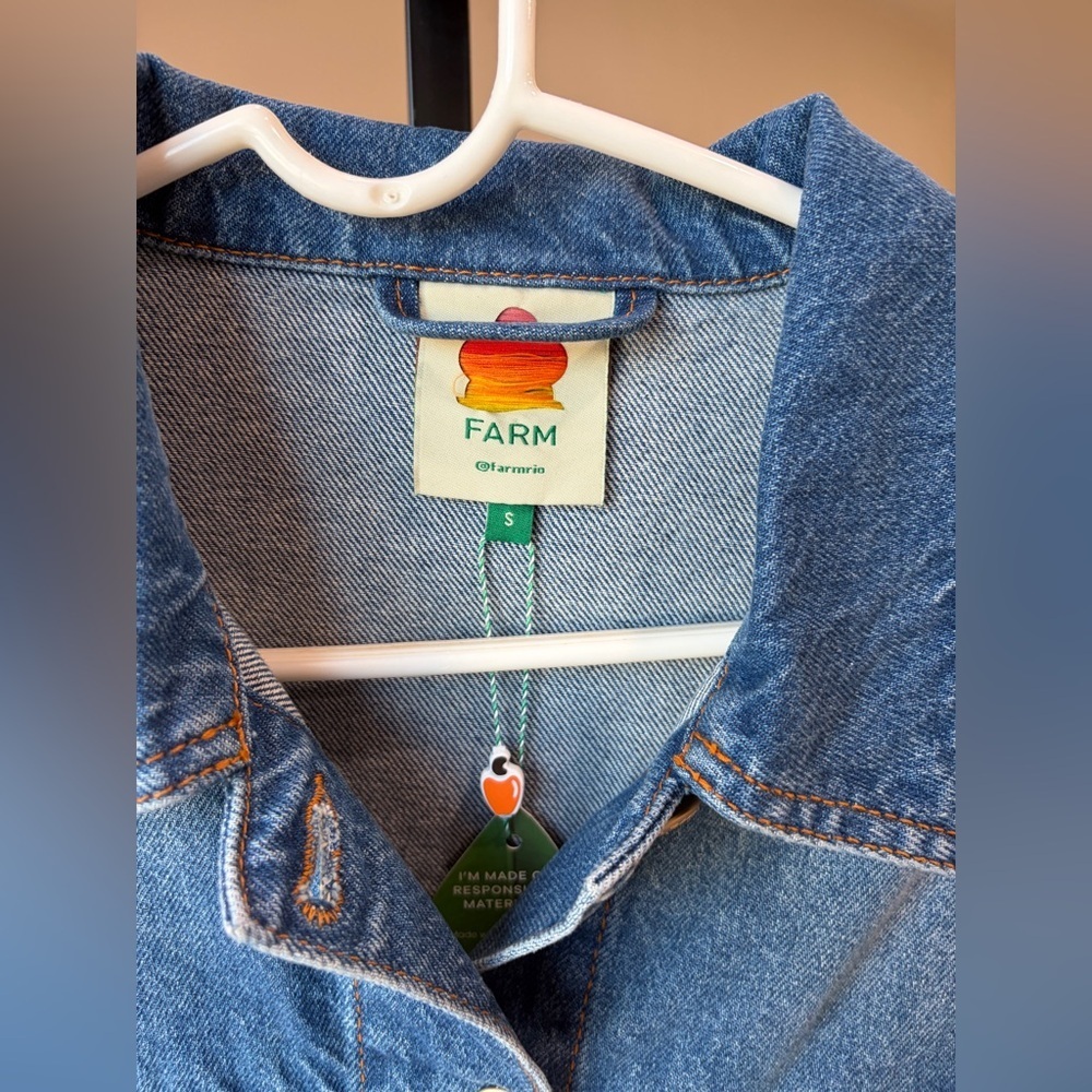Farm Rio: Denim Buttoned Jacket / Jeans Jacket - Picture 9 of 13